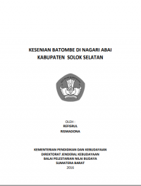 KESENIAN BATOMBE DI NAGARI ABAI KABUPATEN SOLOK SELATAN, DIGITAL